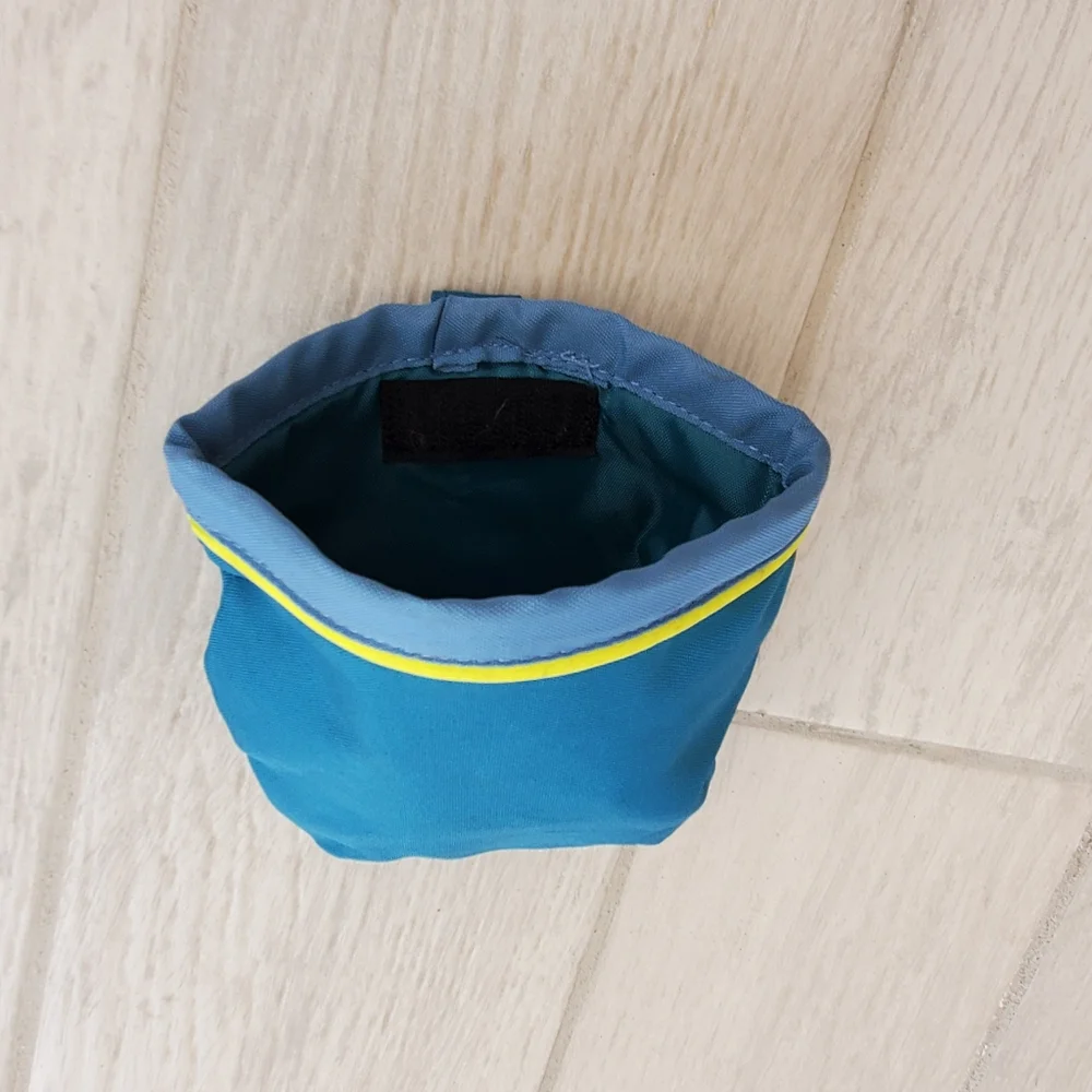 Light blue and turquoise treat pouch with zipper
